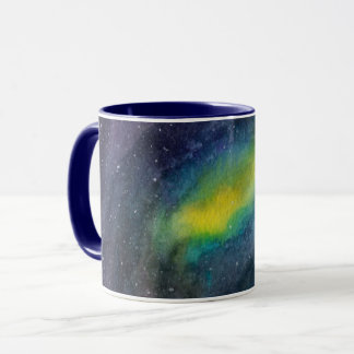 Caneca de galáxia em aquarela fora deste mundo