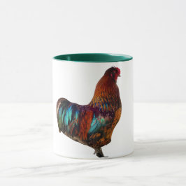 Caneca de galo vibrante - Arte fresca Fazenda colo