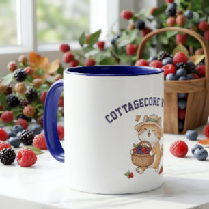 Caneca de Gatinho Kawaii Jardineiro de Frutas Verm