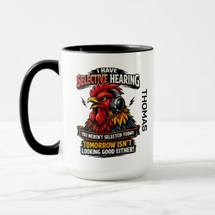 Caneca de Gato com Audição Seletiva   Galo Engraça