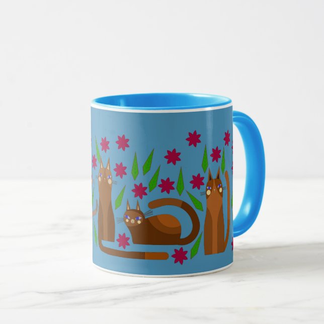 CANECA DE GATO DE ESTIMAÇÃO AZUL (Frente Esquerda)