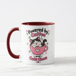 Caneca de Gato do Caos Fofo e Divertido com Café -