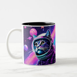 Caneca de Gato do Espaço Retroativo - Café de Gati