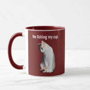 Caneca de Gato Engraçada Sem Lambidas