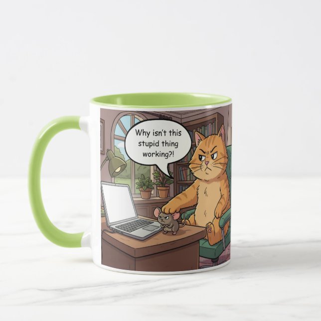 Caneca de gato engraçado (Esquerda)