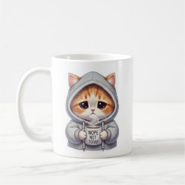 Caneca de Gato Engraçado Não Hoje Presente Xícara