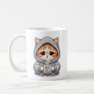 Caneca de Gato Engraçado Não Hoje Presente Xícara