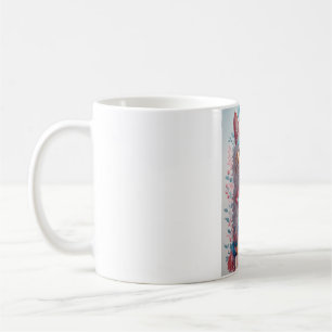 Caneca de Gato Floral - Caneca de Café de Gato com