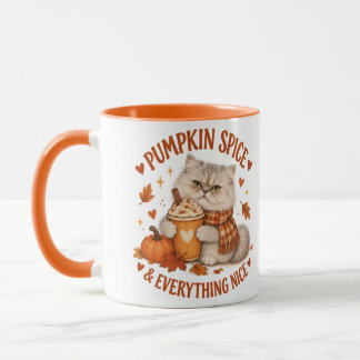 Caneca de Gato Fofo com Tempero de Abóbora & Tudo 