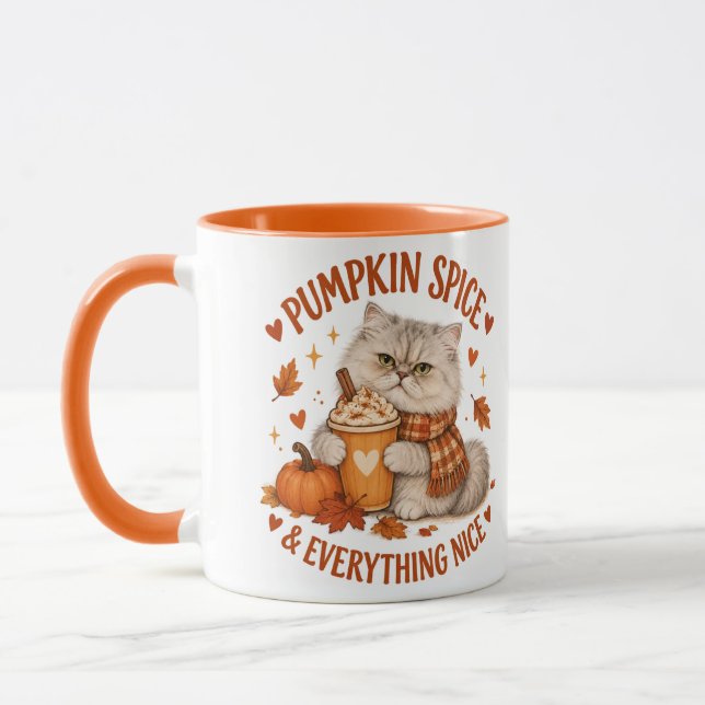 Caneca de Gato Fofo com Tempero de Abóbora & Tudo  (Esquerda)