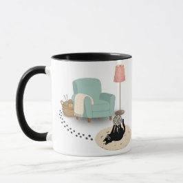 Caneca de gato fofo engraçado e brincalhão