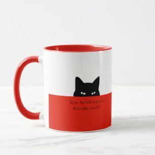 Caneca de Gato Furtivo Fale com seu Gato Vermelha