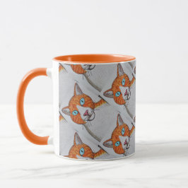 Caneca de gato Gengibre e Branco