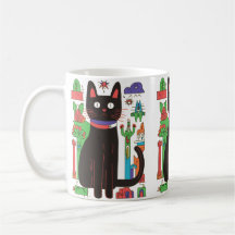 Caneca de Gato Negra Reproduzível
