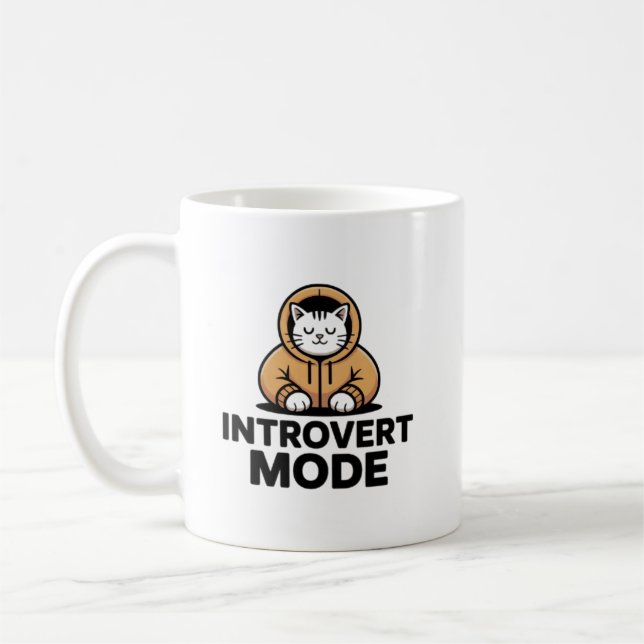 Caneca de Gato no Modo Introvertido – Xícara de Ca (Esquerda)