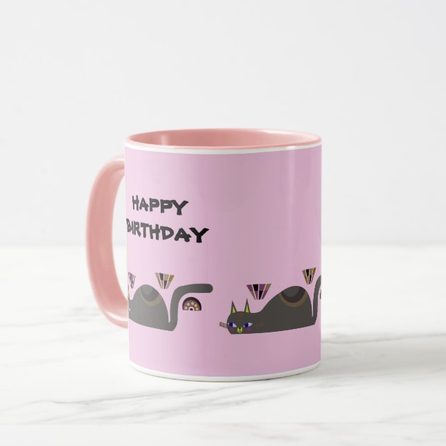 CANECA DE GATO PARA ANIVERSÁRIO (Frente Esquerda)