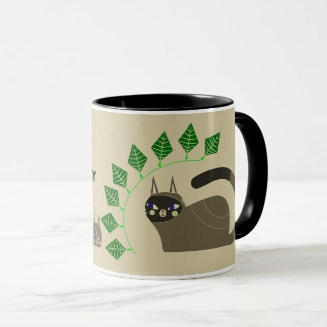 CANECA DE GATO PARA ANIVERSÁRIO (Frente Esquerda)
