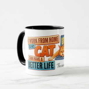 Caneca de Gato para Trabalho em Casa - A Luta é Re