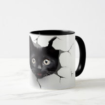 Caneca de Gato Preta 3D 10