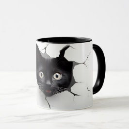 Caneca de Gato Preta 3D 10