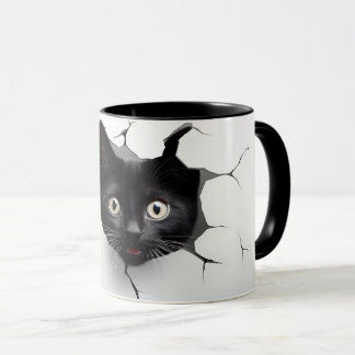 Caneca de Gato Preta 3D 10