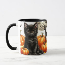 Caneca de Gato Preto do Halloween