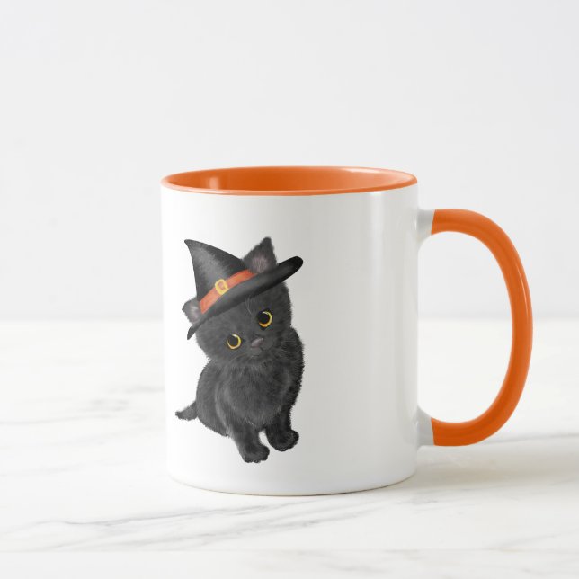 Caneca de gato preto e bonito (Direita)