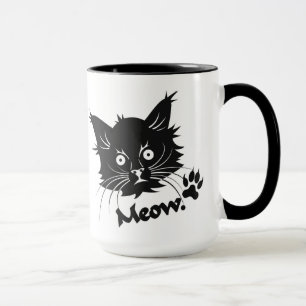 Caneca de Gato Preto - escolha estilo e cor