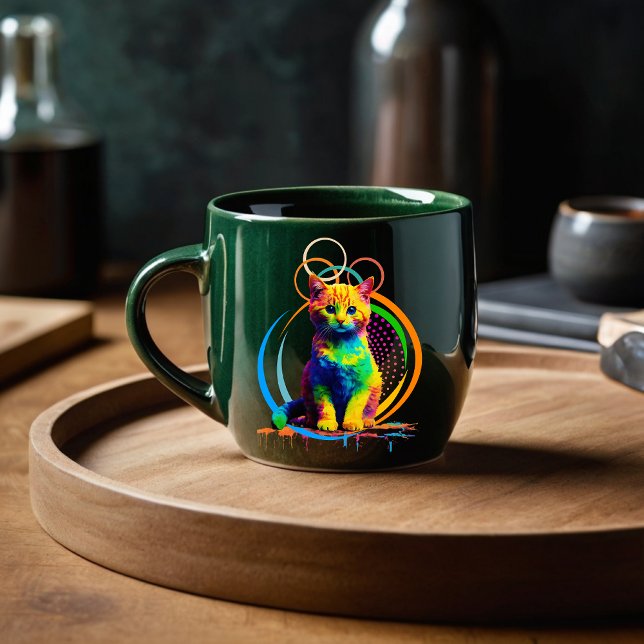 Caneca de Gato Vibrante: Uma faixa de cor para seu (Criador carregado)