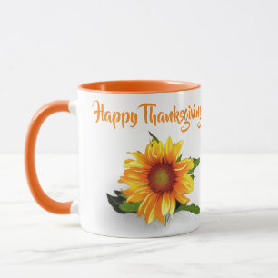 Caneca de girassol aquarela