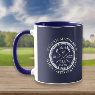 Caneca de Golfe Personalizada Navy Blue Hole in On