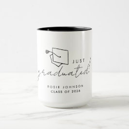 Caneca de Graduação Simples Preto e Branco Present
