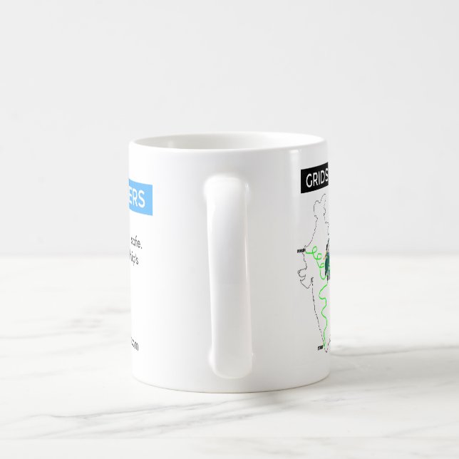 Caneca de GRIDSKIPPERS com mapa e patrocinadores (Alça)