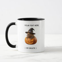 Caneca de Halloween Abóbora Capivara Fofa Jack O L