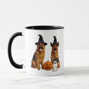 Caneca de Halloween Assustadora do Pastor Alemão