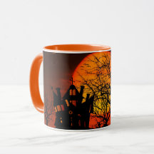 Caneca de Halloween Casa Assombrada Assustadora