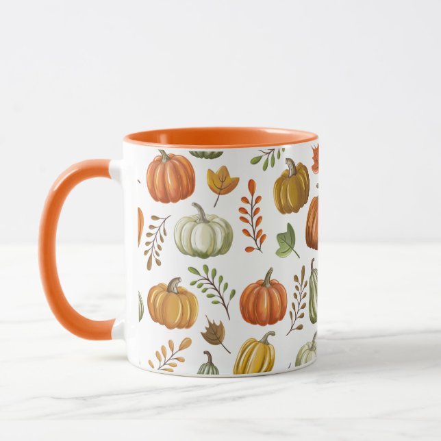 Caneca de Halloween com Abóboras - Branco (Esquerda)