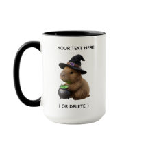 Caneca de Halloween Combo Preto de Capivara Fofa F