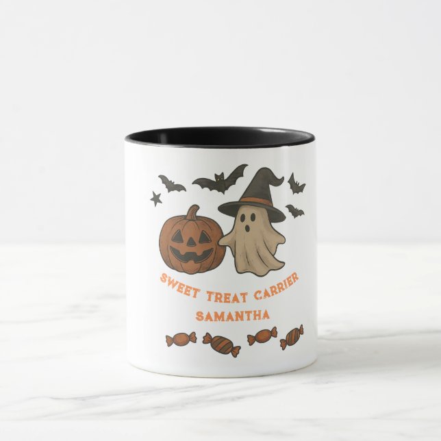 Caneca de Halloween Cuta Spooky - Boos, Morcegos e (Centro)