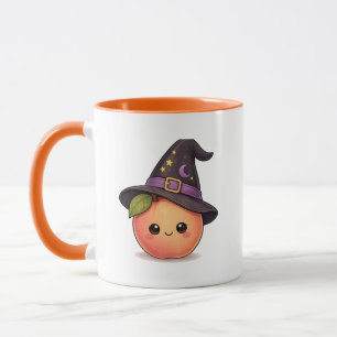 Caneca de Halloween da Bruxa Fofa Pêssego 
