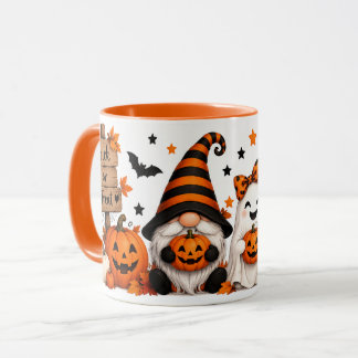 Caneca de Halloween de Gnomo Fantasma Fofa