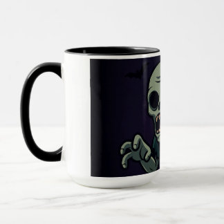 Caneca de Halloween de Zumbi Fofo e Assustador - D