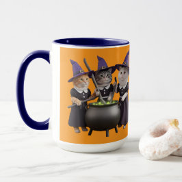 Caneca de Halloween do Gato Fofo Macbeth
