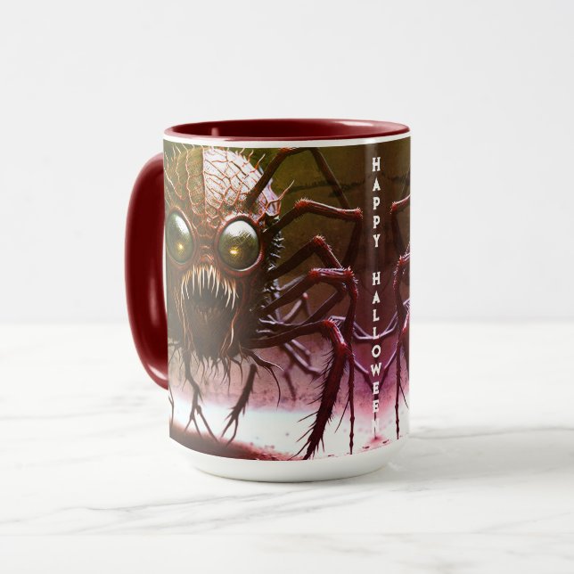 Caneca de Halloween do Monstro Vermelho (Frente Esquerda)