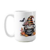 Caneca de Halloween Fofa com Elfo na Xícara de Caf