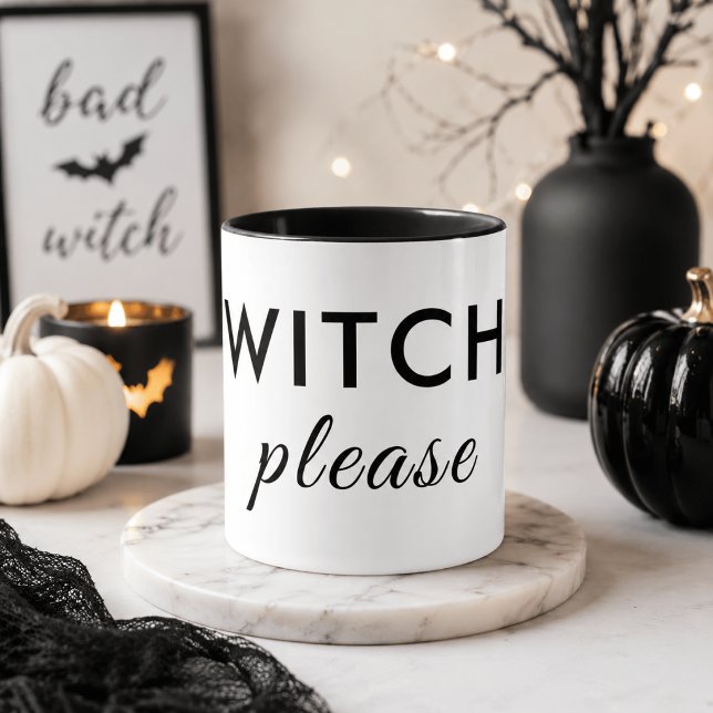 Caneca de Halloween Modern Witch Please – Minimali (Criador carregado)