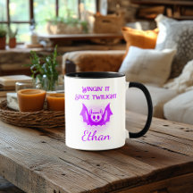 Caneca de Halloween Neon Personalizada - Desenho d
