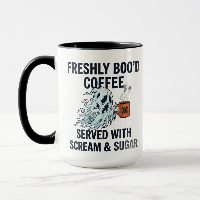 Caneca de Halloween Pun Boo - Presente de Xícara d (Esquerda)
