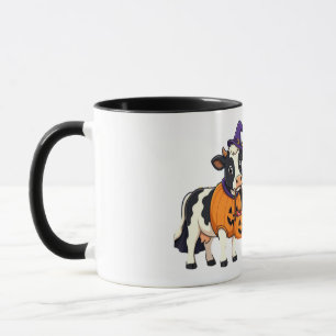 Caneca de Halloween Vaca Meia de Treta ou Trate – 