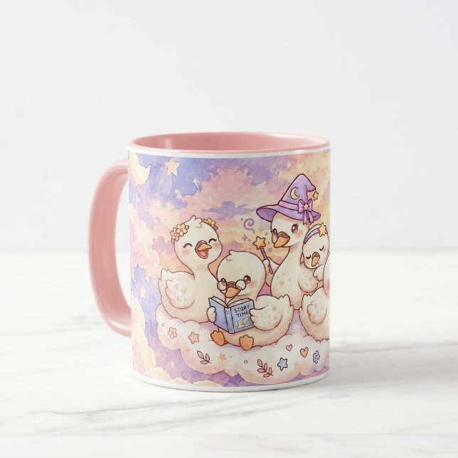 Caneca de História dos Amigos do Pato Fofo (Frente Esquerda)